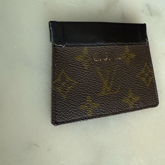Louis Vuitton Black and Brown Monogram Coin Purse or Card Holder Vintage - Picture 8 of 14